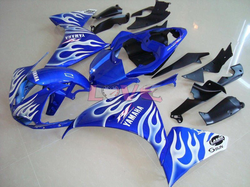 Flame - Blue White Fairings and Bodywork For 2009-2011 YZF-R1 #LF6942