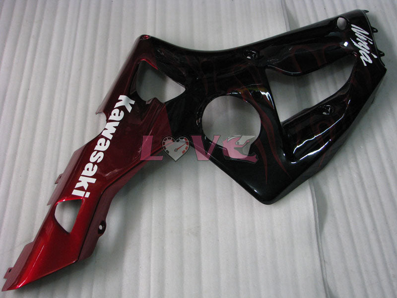 Flame - Red Black Fairings and Bodywork For 2003-2004 NINJA ZX-6R #LF6058