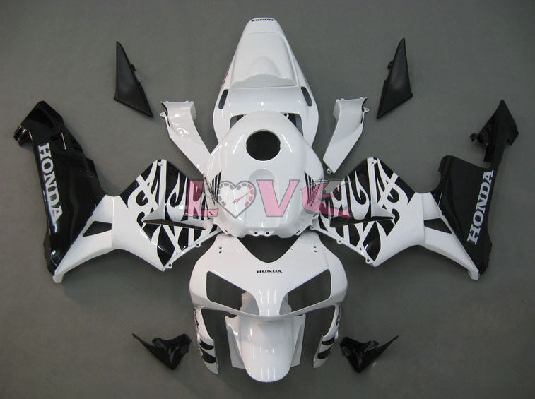 Flame - White Black Fairings and Bodywork For 2003-2004 CBR600RR #LF5405