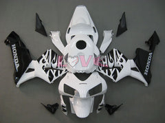Flame - White Black Fairings and Bodywork For 2003-2004 CBR600RR #LF5405