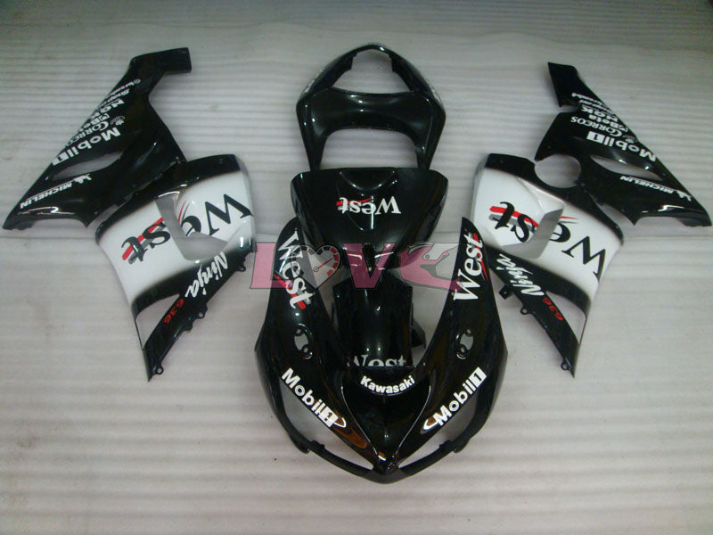 West - White Black Fairings and Bodywork For 2005-2006 NINJA ZX-6R #LF3304