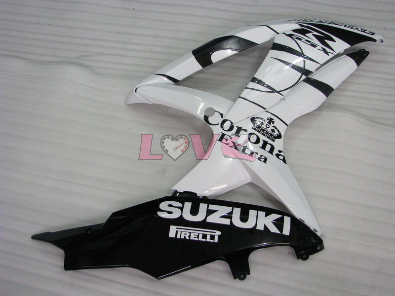 Corona - White Black Fairings and Bodywork For 2008-2010 GSX-R600 #LF3947