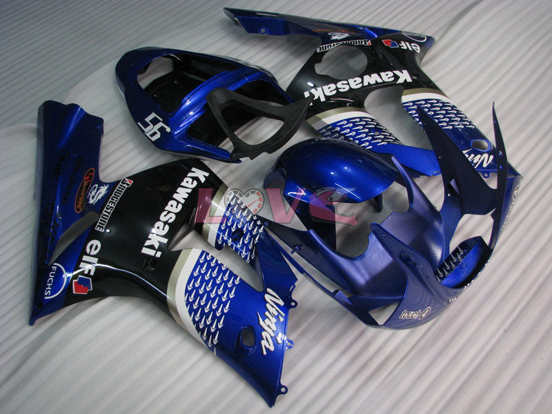 Nakano - White Black Fairings and Bodywork For 2003-2004 NINJA ZX-6R #LF6046