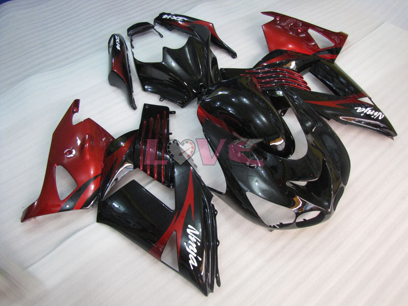 Factory Style - Red wine Black Fairings and Bodywork For 2006-2011 NINJA ZX-14R #LF3233