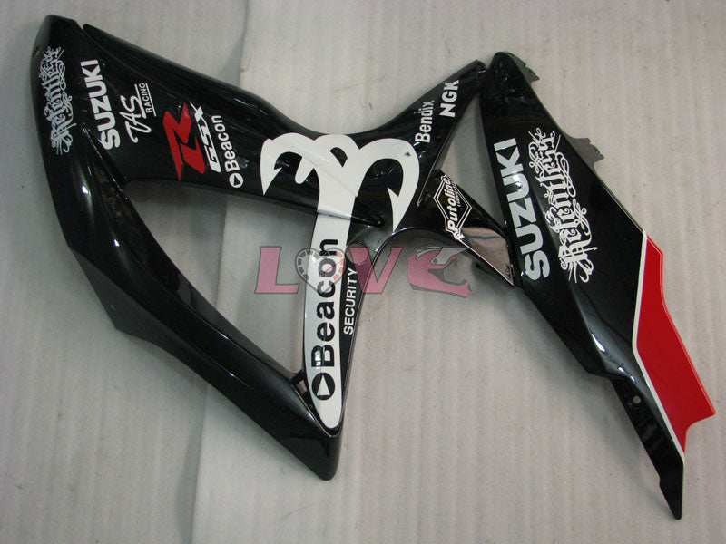 Beacon - White Black Fairings and Bodywork For 2008-2010 GSX-R600 #LF3969