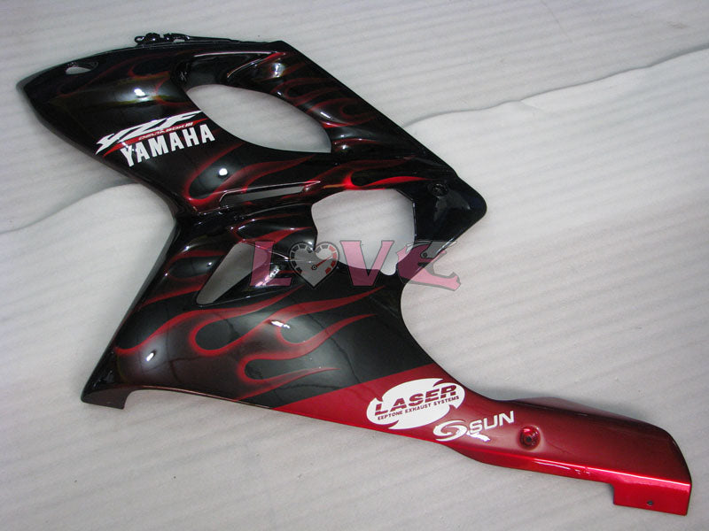 Flame - Red Black Fairings and Bodywork For 1997-2007 YZF600R #LF7929