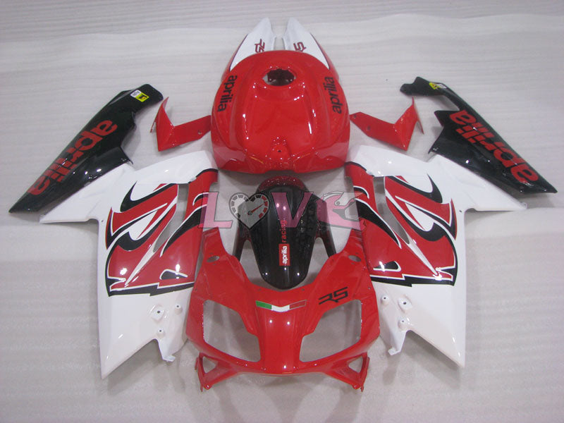 Customize - Red White Black Fairings and Bodywork For 2004-2009 RS125 #LF3084