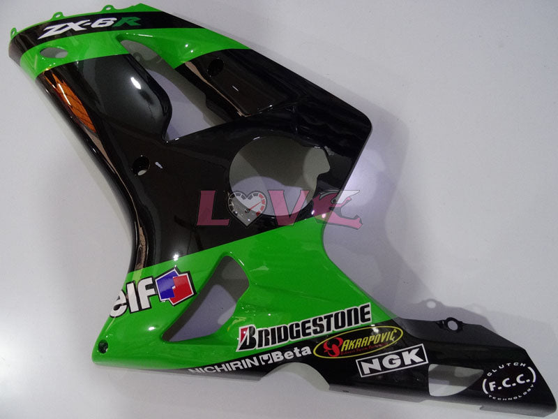 Nakano - Green Black Fairings and Bodywork For 2003-2004 NINJA ZX-6R #LF6044