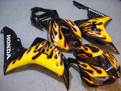 Flame - Yellow Black Fairings and Bodywork For 2006-2007 CBR1000RR #LF7231