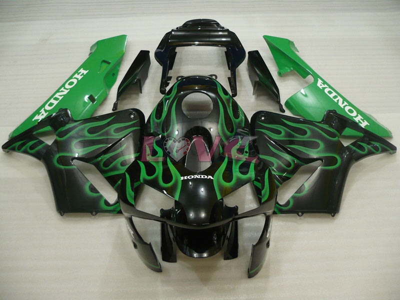 Flame - Green Black Fairings and Bodywork For 2003-2004 CBR600RR #LF4468