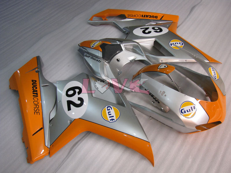 Gulf - Orange Silver Fairings and Bodywork For 2007-2009 1098 #LF3135
