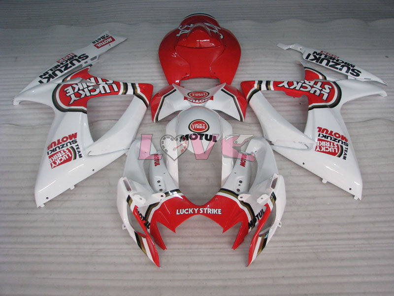 Lucky Strike - Red White Fairings and Bodywork For 2006-2007 GSX-R750 #LF3983
