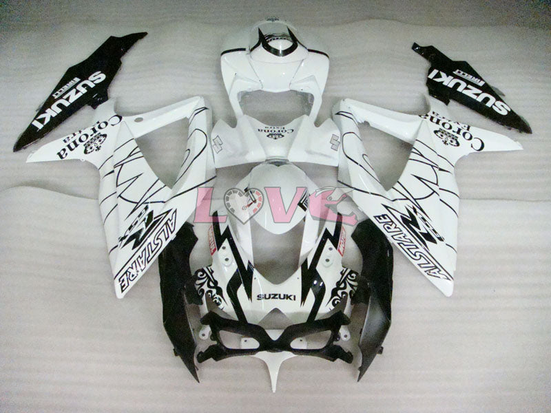 Corona - White Black Fairings and Bodywork For 2008-2010 GSX-R600 #LF3946