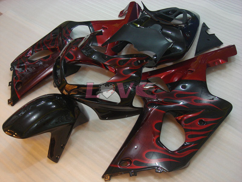 Flame - Red Black Fairings and Bodywork For 2000-2003 GSX-R750 #LF6777