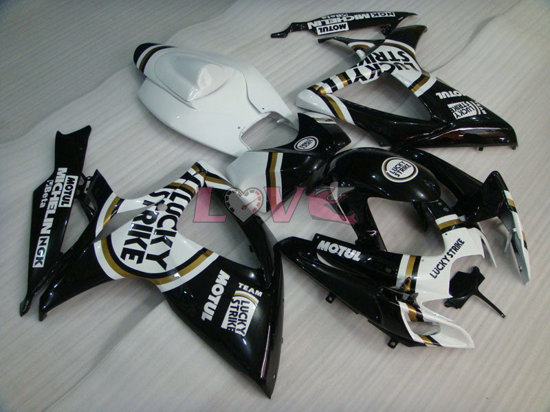 Lucky Strike - White Black Fairings and Bodywork For 2006-2007 GSX-R750 #LF6531