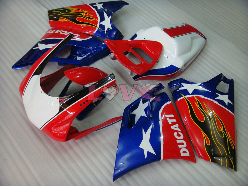 Flame - Red Silver Fairings and Bodywork For 1994-2002 748 #LF5798