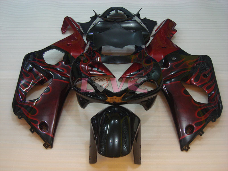 Flame - Red Black Fairings and Bodywork For 2000-2003 GSX-R750 #LF6777