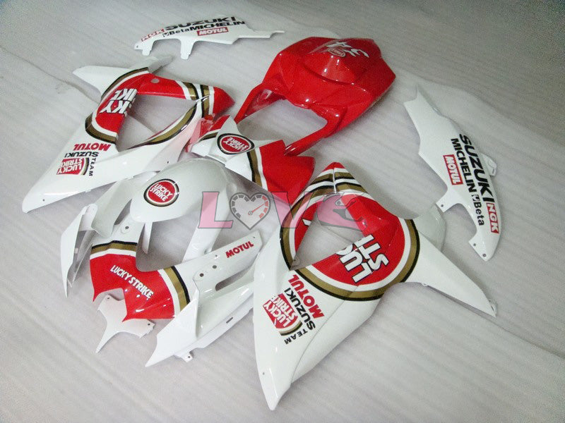 Lucky Strike - Red White Fairings and Bodywork For 2008-2010 GSX-R750 #LF6387