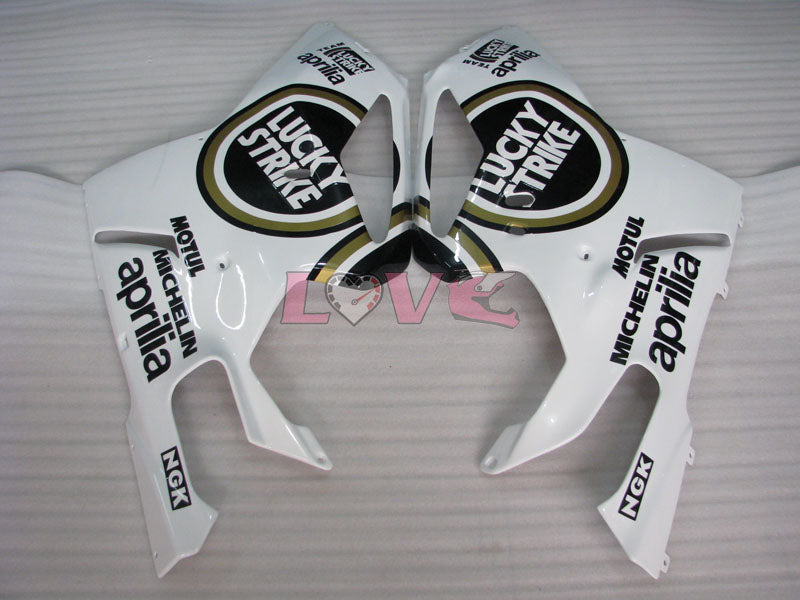 Lucky Strike - White Black Fairings and Bodywork For 2004-2009 RSV 1000 R #LF3067