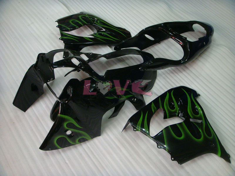 Flame - Green Black Fairings and Bodywork For 2000-2001 NINJA ZX-9R #LF4921