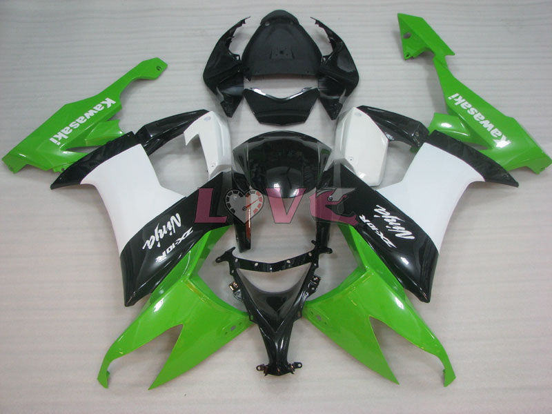 Factory Style - Green White Black Fairings and Bodywork For 2008-2010 NINJA ZX-10R #LF3252