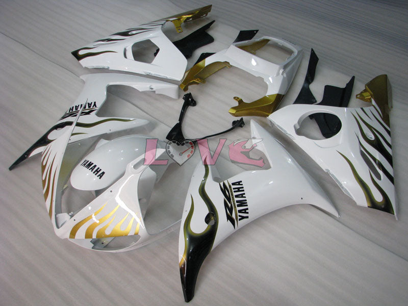 Factory Style - Yellow White Fairings and Bodywork For 2003-2004 YZF-R6 #LF3554