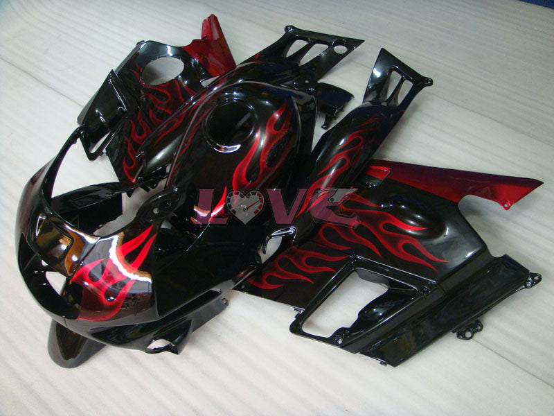 Flame - Red Black Fairings and Bodywork For 1991-1994 CBR600F2 #LF4541
