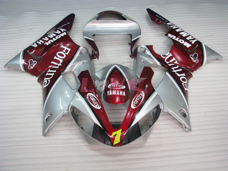 Fortuna - Red Silver Fairings and Bodywork For 2000-2001 YZF-R1 #LF3617