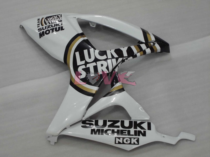 Lucky Strike - White Black Fairings and Bodywork For 2006-2007 GSX-R750 #LF6530