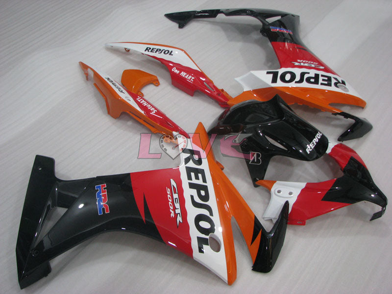 Repsol - Red Orange Black Fairings and Bodywork For 2013-2015 CBR500R #LF4631