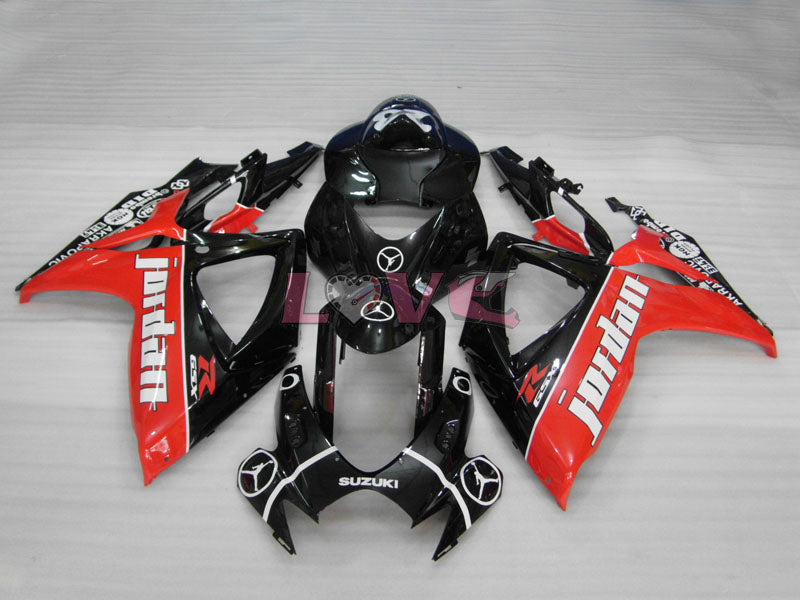 Jordan - Red Black Fairings and Bodywork For 2006-2007 GSX-R600 #LF6351