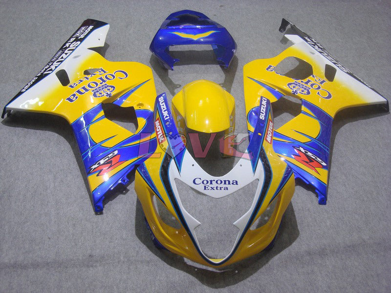 Corona - Yellow White Fairings and Bodywork For 2004-2005 GSX-R750 #LF6599