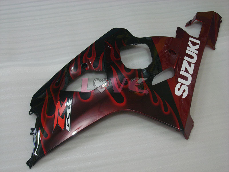 Flame - Red Black Fairings and Bodywork For 2004-2005 GSX-R750 #LF6585