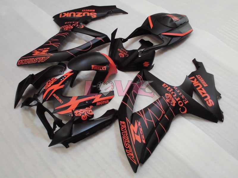Corona - Orange Black Matte Fairings and Bodywork For 2008-2010 GSX-R750 #LF3924