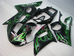 Flame - Green Black Fairings and Bodywork For 1998-2002 YZF-R6 #LF3382
