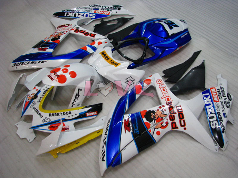 Dark Dog - Blue White Fairings and Bodywork For 2008-2010 GSX-R750 #LF3900