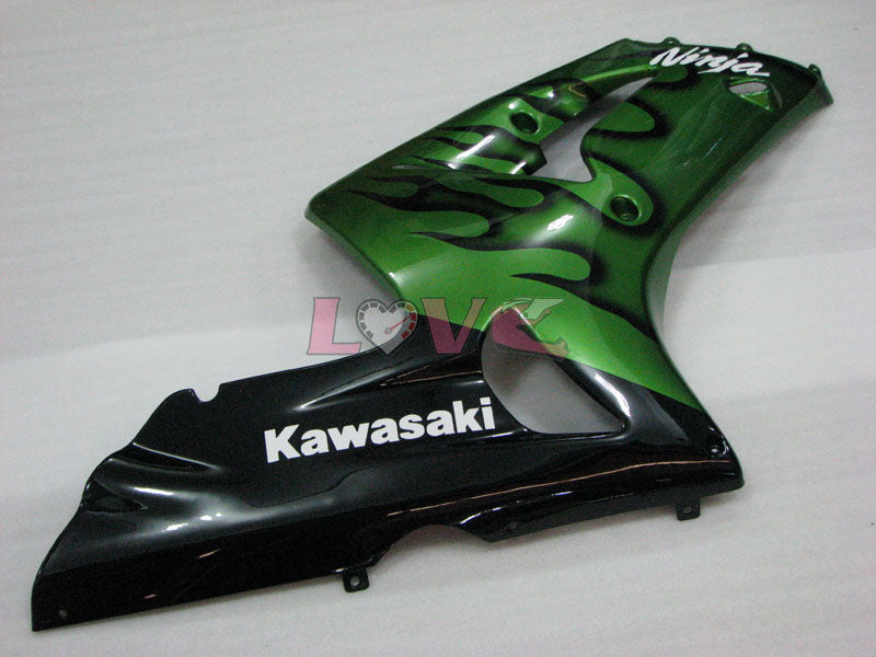 Flame - Green Black Fairings and Bodywork For 2003-2004 NINJA ZX-6R #LF3321