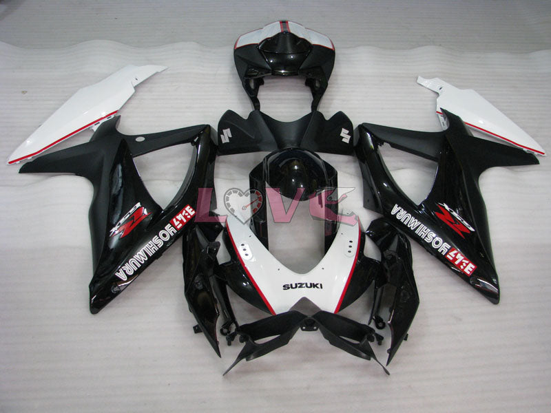 YOSHIMURA - White Black Fairings and Bodywork For 2008-2010 GSX-R600 #LF3966