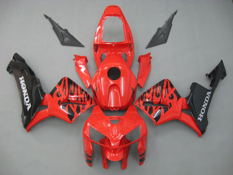 Flame - Red Black Fairings and Bodywork For 2005-2006 CBR600RR #LF7582