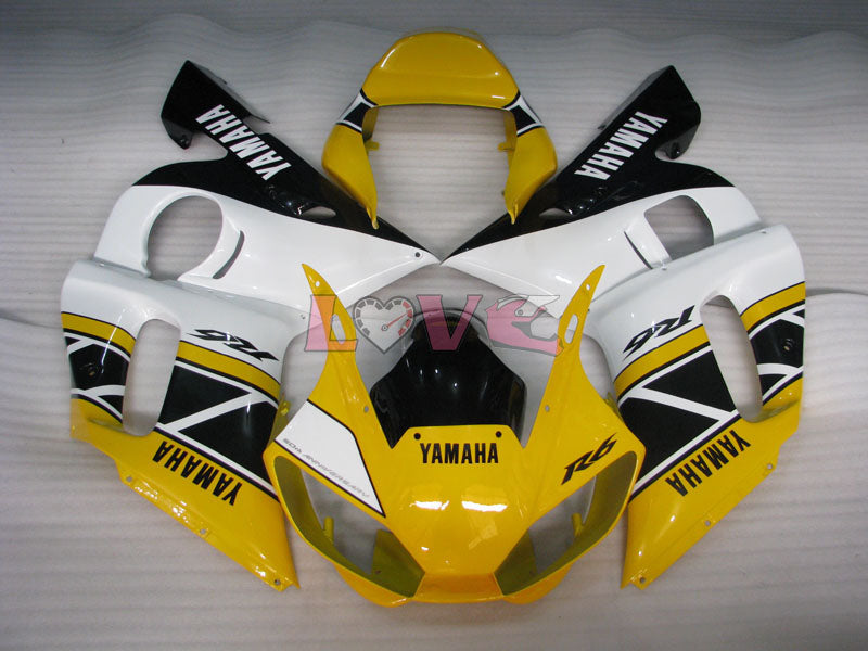 Factory Style - Yellow White Fairings and Bodywork For 1998-2002 YZF-R6 #LF3346