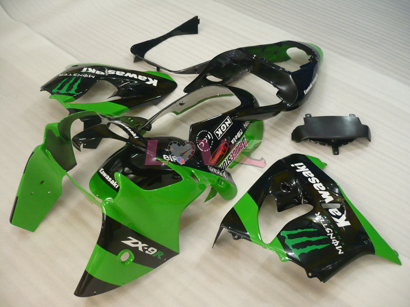 Monster - Green Black Fairings and Bodywork For 2002-2003 NINJA ZX-9R #LF4896