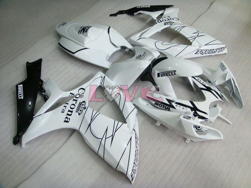 Corona MOTUL - White Black Fairings and Bodywork For 2006-2007 GSX-R600 #LF6401