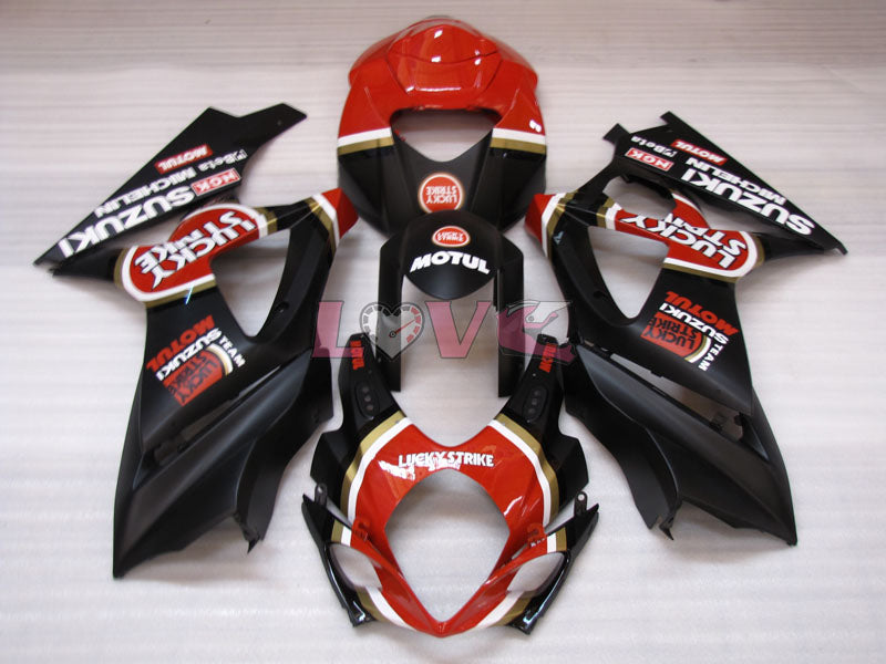 Lucky Strike - Red Black Fairings and Bodywork For 2007-2008 GSX-R1000 #LF3839