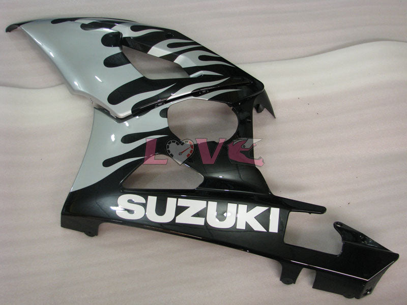 Flame - White Black Fairings and Bodywork For 2005-2006 GSX-R1000 #LF5896