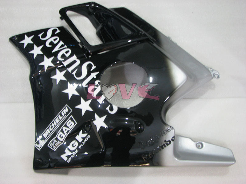 SevenStars - Black Silver Fairings and Bodywork For 1991-1994 CBR600F2 #LF4536