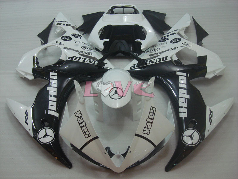 Jordan - White Black Fairings and Bodywork For 2005 YZF-R6 #LF3521