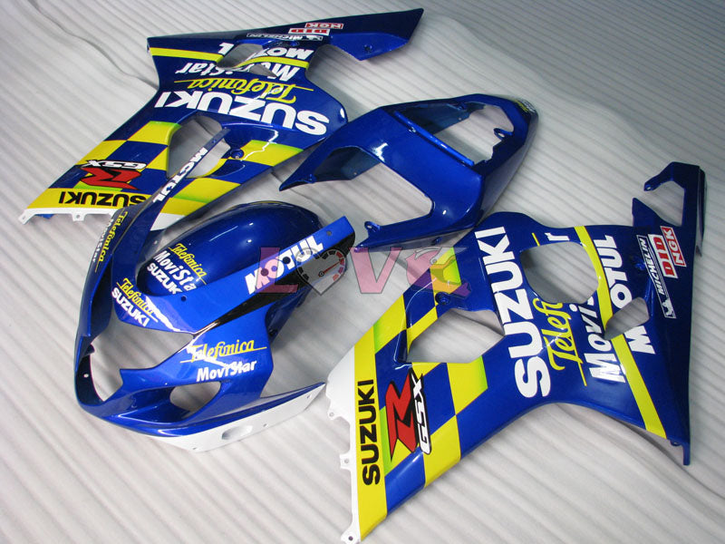 MICHELIN MOTUL Movistar - Yellow Blue Fairings and Bodywork For 2004-2005 GSX-R600 #LF6631
