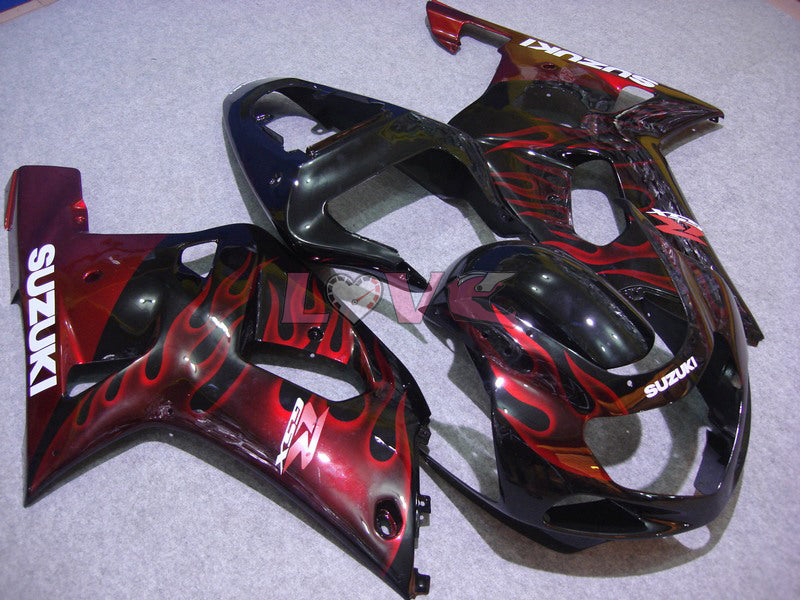 Flame - Red Black Fairings and Bodywork For 2001-2003 GSX-R600 #LF6790