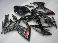 Flame - Black Silver Fairings and Bodywork For 2006-2007 GSX-R600 #LF6354