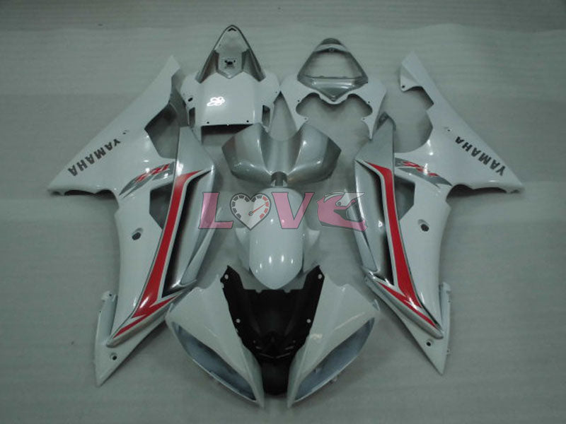 Factory Style - White Silver Fairings and Bodywork For 2008-2016 YZF-R6 #LF3413